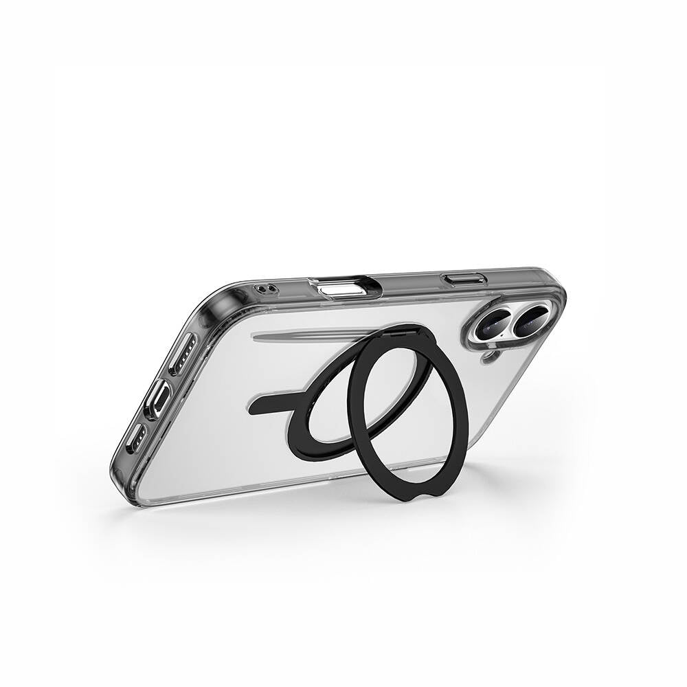 iPhone 16 Plus Kılıf Wiwu MCC-201 iShield Ultra Serisi M-safe Şarj Özellikli Standlı Crystal Sert PC Kılıf