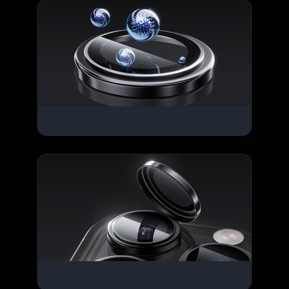 iPhone 16 Pro Benks Parlama Önleyici Glass Warrior Metal Kamera Lens Koruyucu