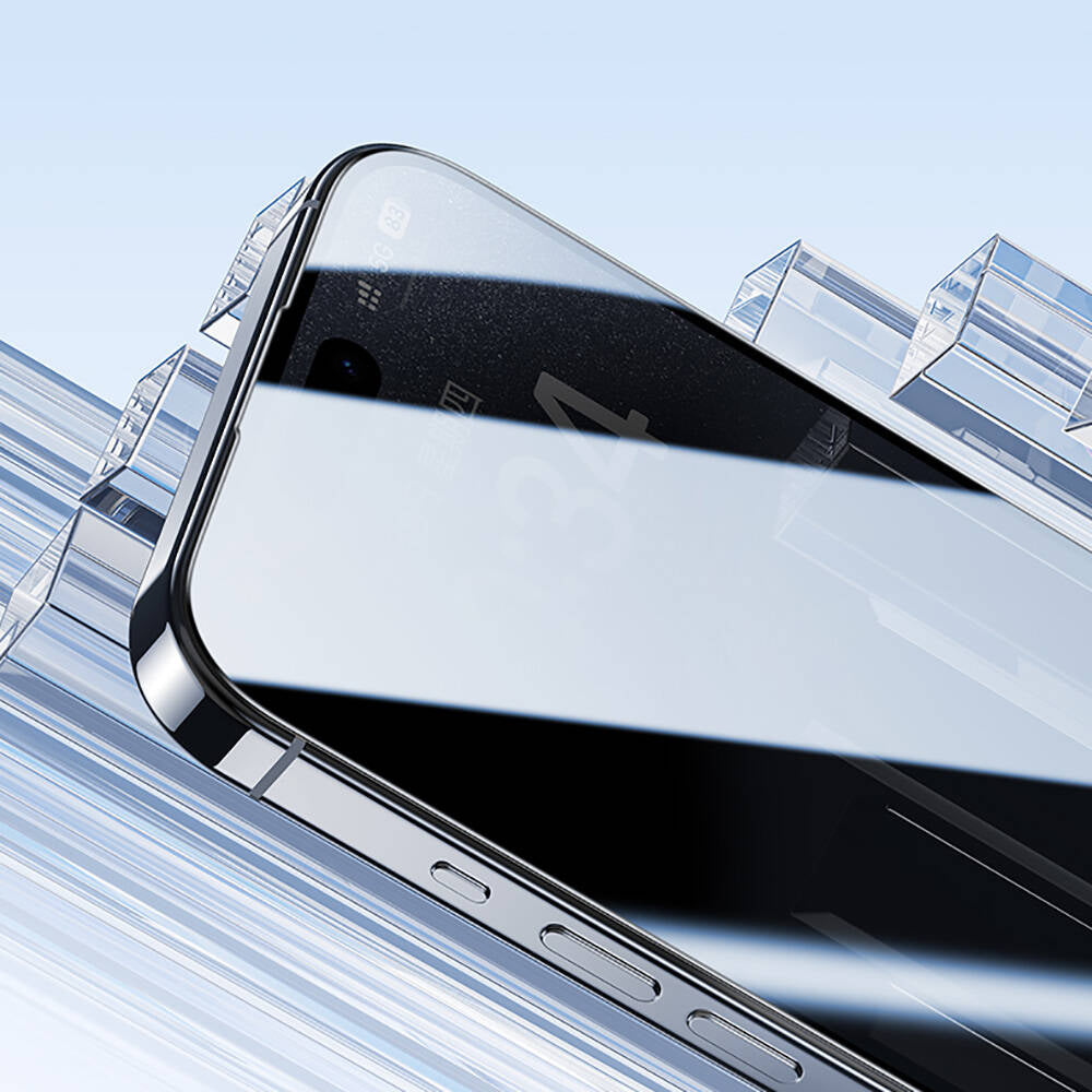 iPhone 16 Pro Benks Ultra Shield 0.3mm Privacy Ekran Koruyucu + Kolay Uygulama Aparatlı