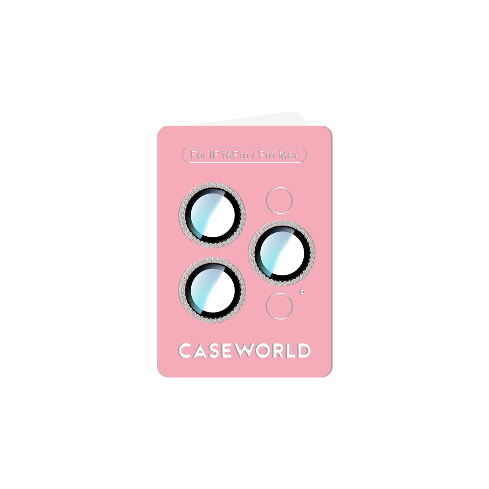 iPhone 16 Pro CaseWorld Alloy Sparkling Diamond Serisi Taşlı Lens Koruyucu