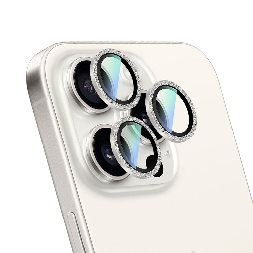 iPhone 16 Pro CaseWorld Alloy Sparkling Diamond Serisi Taşlı Lens Koruyucu