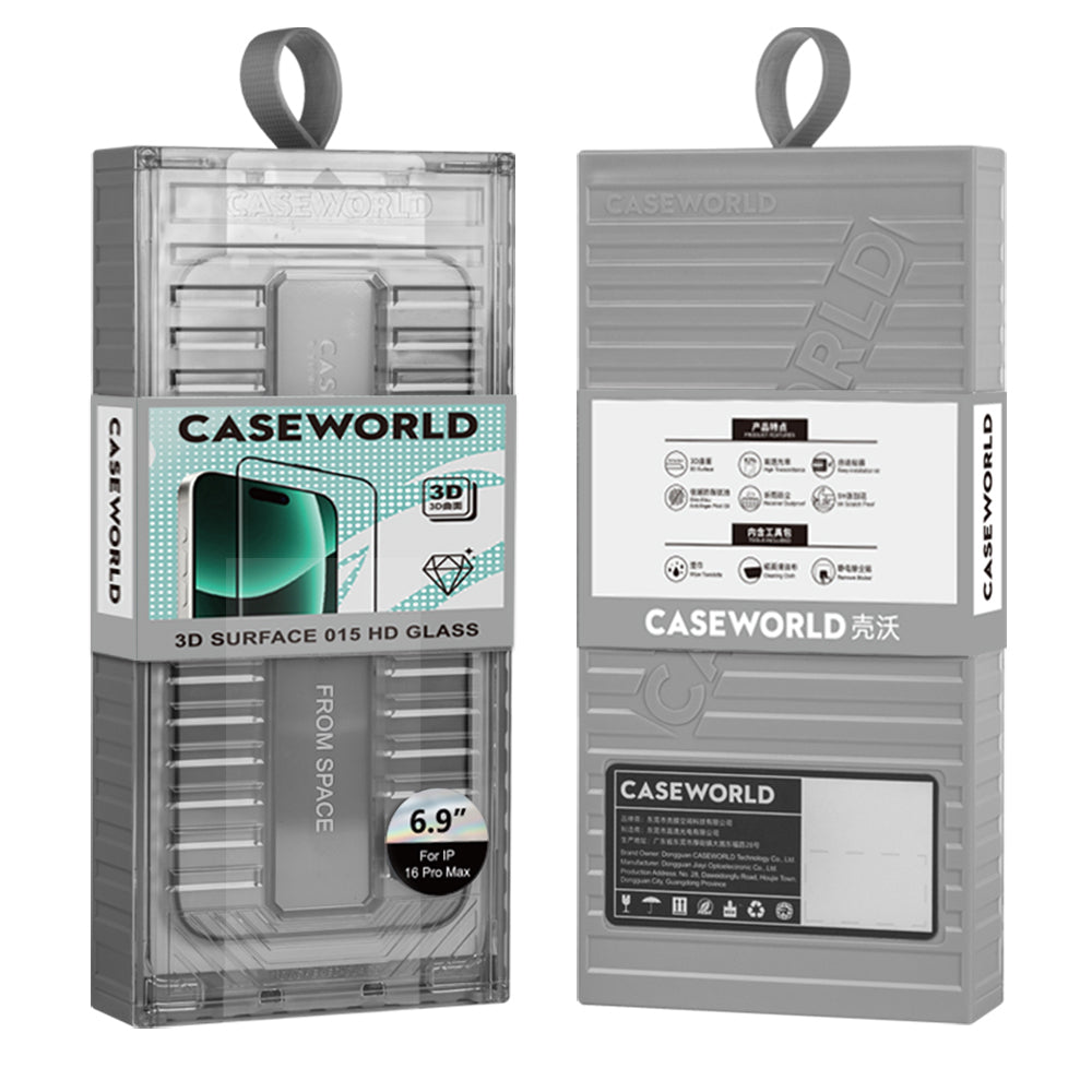 iPhone 16 Pro CaseWorld Ultra-Thin Serisi TMQ 0.15mm HD 3D Cam Ekran Koruyucu + Uygulama Aparatlı