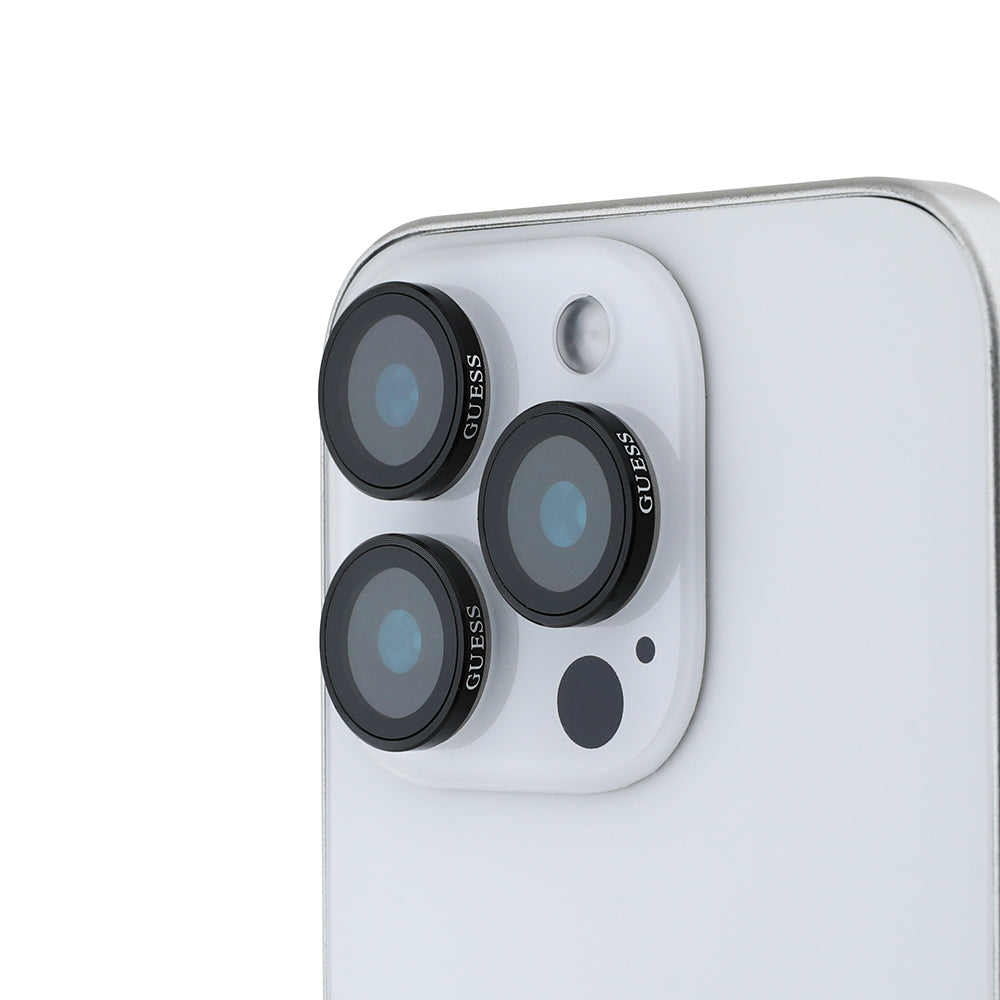 iPhone 16 Pro Guess Orijinal Lisanslı Metal Kamera Lens Koruyucu