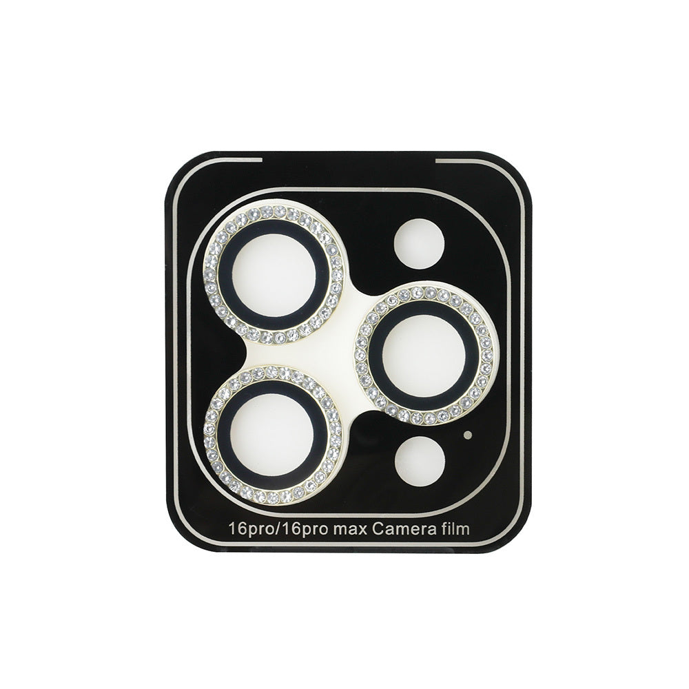 iPhone 16 Pro Guess Orijinal Lisanslı Rhinestone Ekran Koruyucu + Lens Koruyucu 2in1 Aksesuar Seti