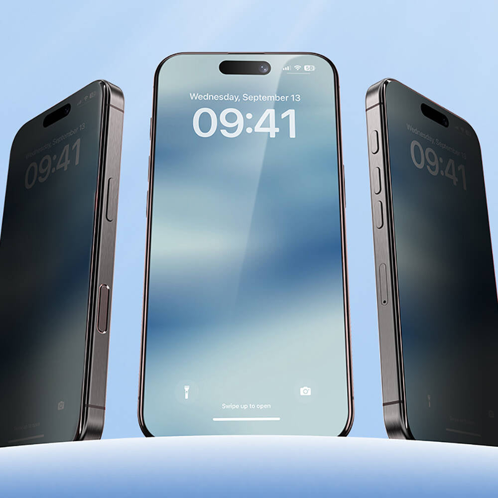 iPhone 16 Pro Hidrofobik Ve Oleofobik Özellikli Benks Privacy Air Shield 0.4mm Ekran Koruyucu 10'lu Paket