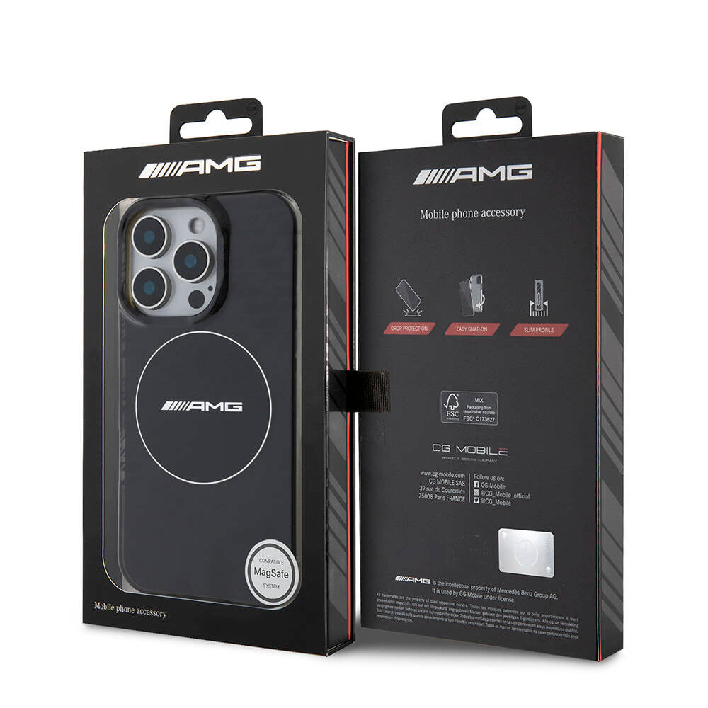 iPhone 16 Pro Kılıf AMG Orijinal Lisanslı M-safe Şarj Özellikli IML Baskı Logolu Smoked Kılıf
