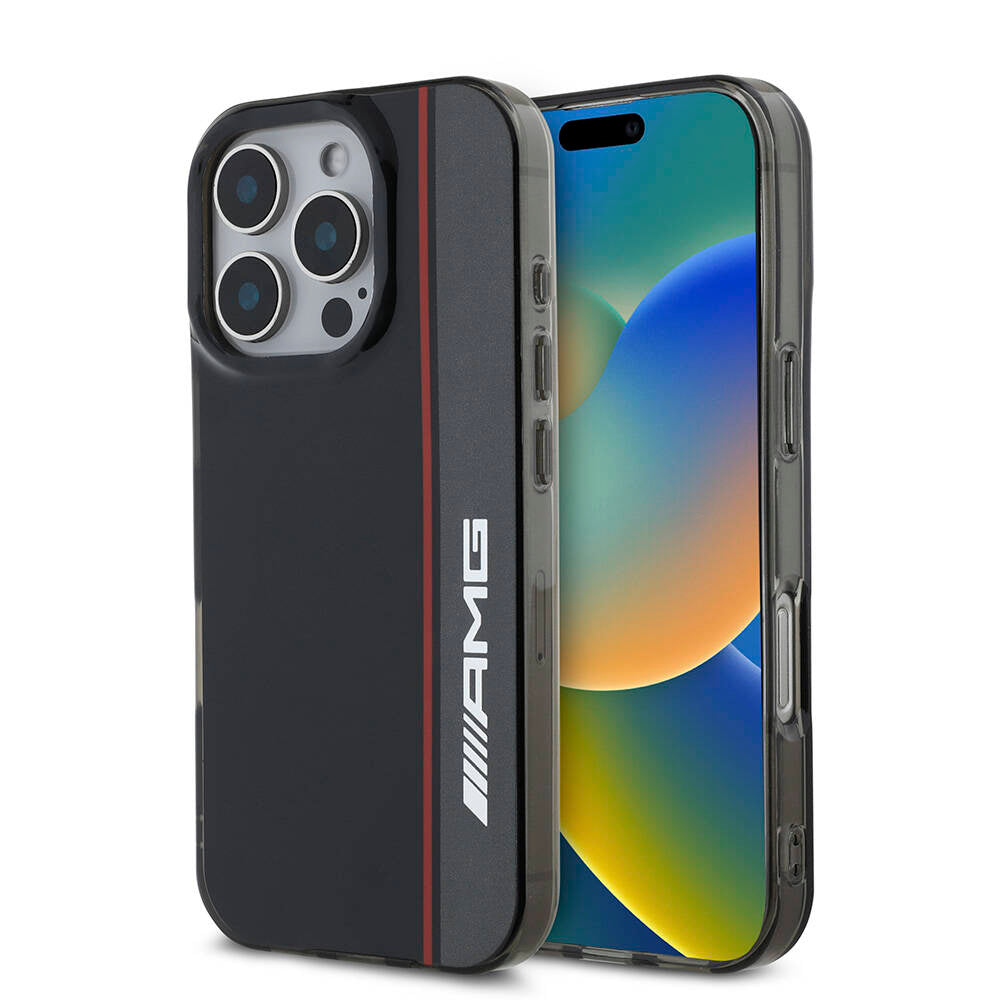 iPhone 16 Pro Kılıf AMG orijinal Lisanslı M-safe Şarj Özellikli IML Baskı Logolu Çift Katmanlı Bow Lines Kılıf