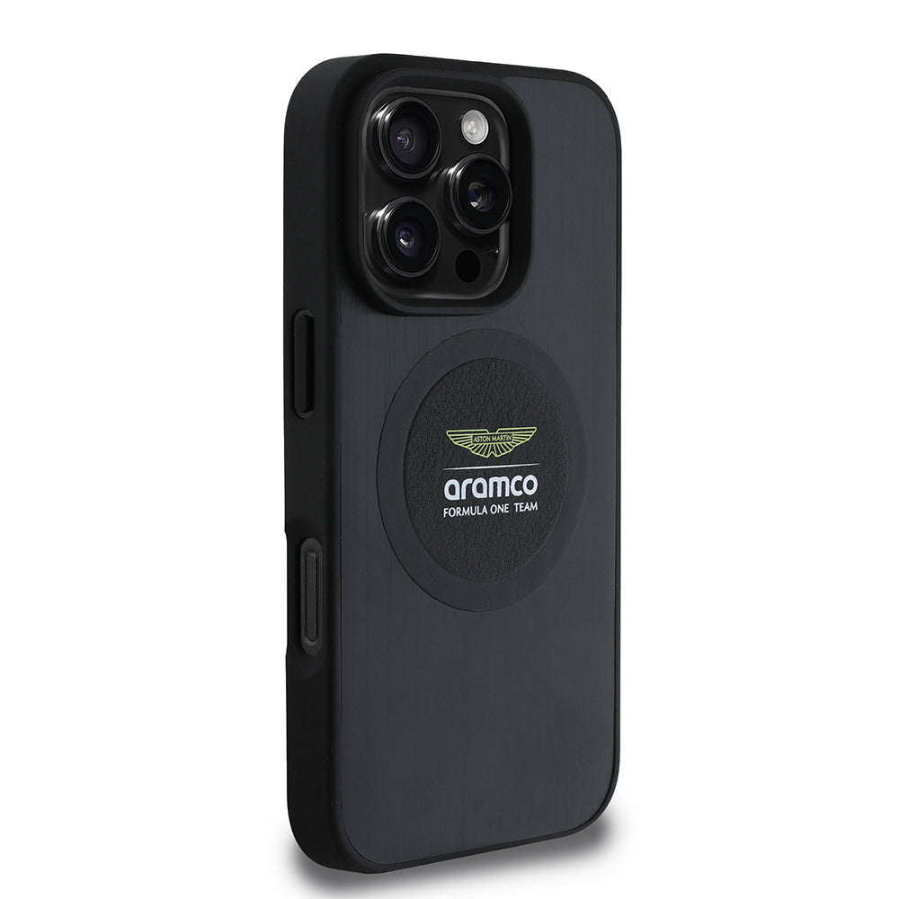 iPhone 16 Pro Kılıf Aston Martin Orijinal Lisanslı M-safe Şarj Özellikli Aluminyum Arka Yüzeyli Formula One Team Baskılı Kılıf