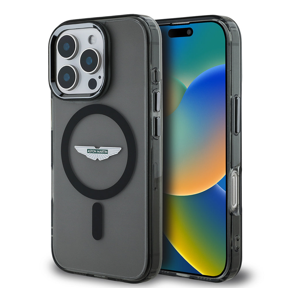 iPhone 16 Pro Kılıf Aston Martin Orijinal Lisanslı M-safe Şarj Özellikli IML Baskı Logolu Buzlu Kılıf