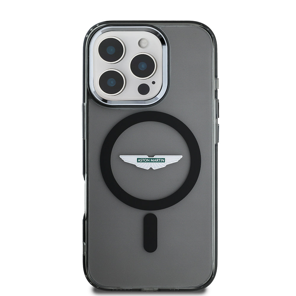 iPhone 16 Pro Kılıf Aston Martin Orijinal Lisanslı M-safe Şarj Özellikli IML Baskı Logolu Buzlu Kılıf