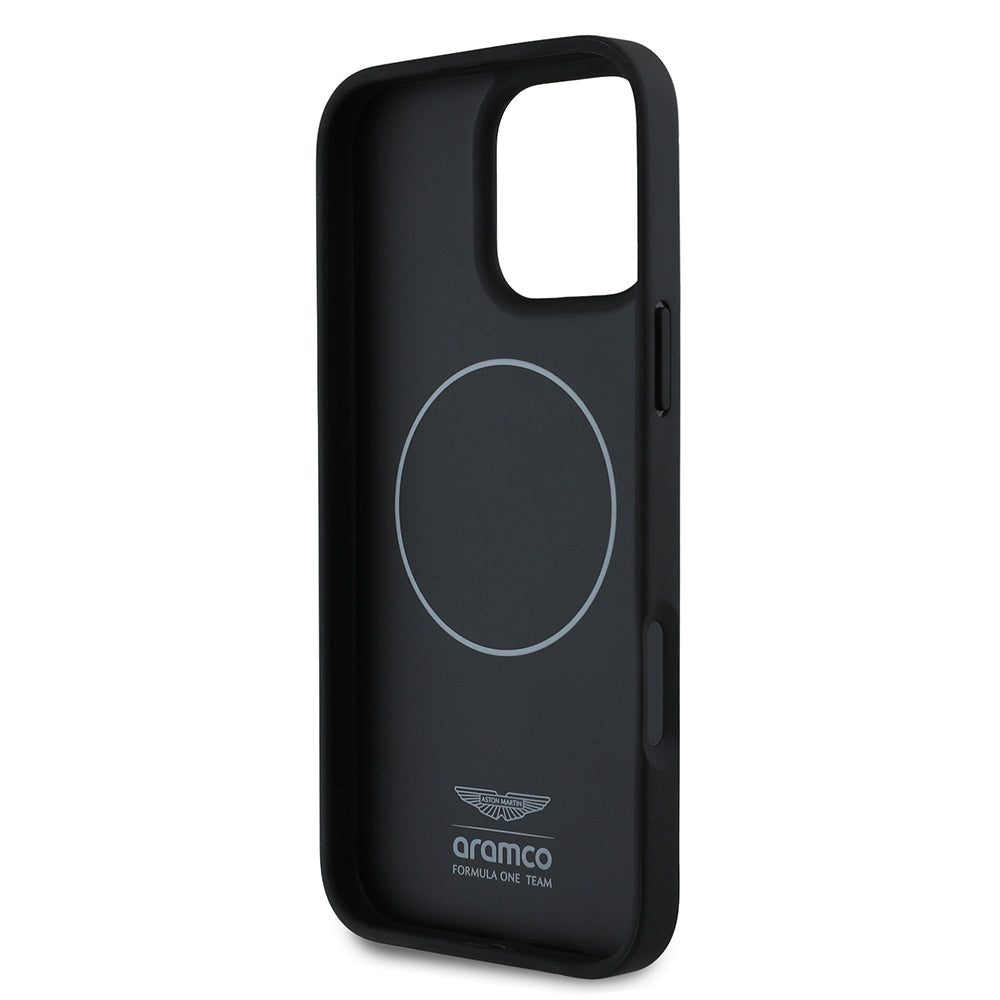iPhone 16 Pro Kılıf Aston Martin Orijinal Lisanslı M-safe Şarj Özellikli PU Deri Alonso 14 Baskılı Kılıf