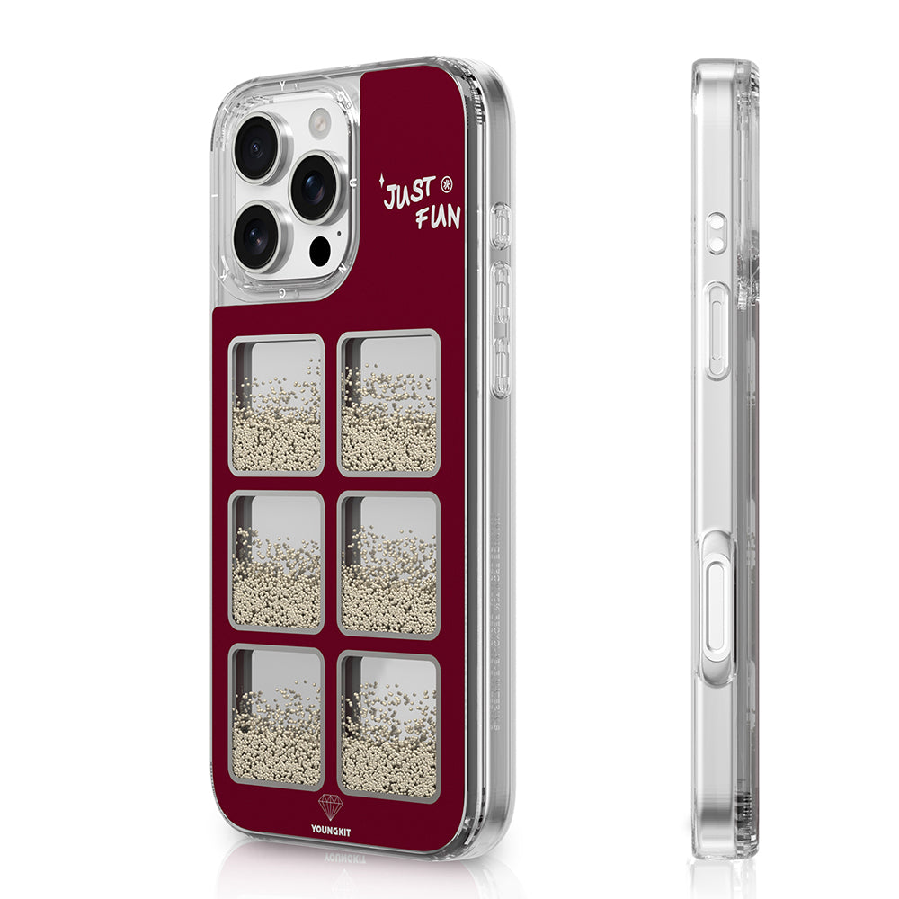 iPhone 16 Pro Kılıf Aynalı ve Boncuklu Tasarım Youngkit Spirit Serisi Kılıf