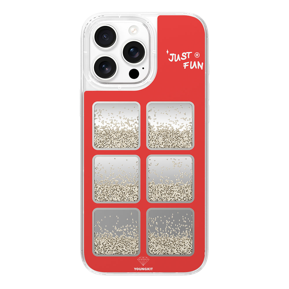 iPhone 16 Pro Kılıf Aynalı ve Boncuklu Tasarım Youngkit Spirit Serisi Kılıf