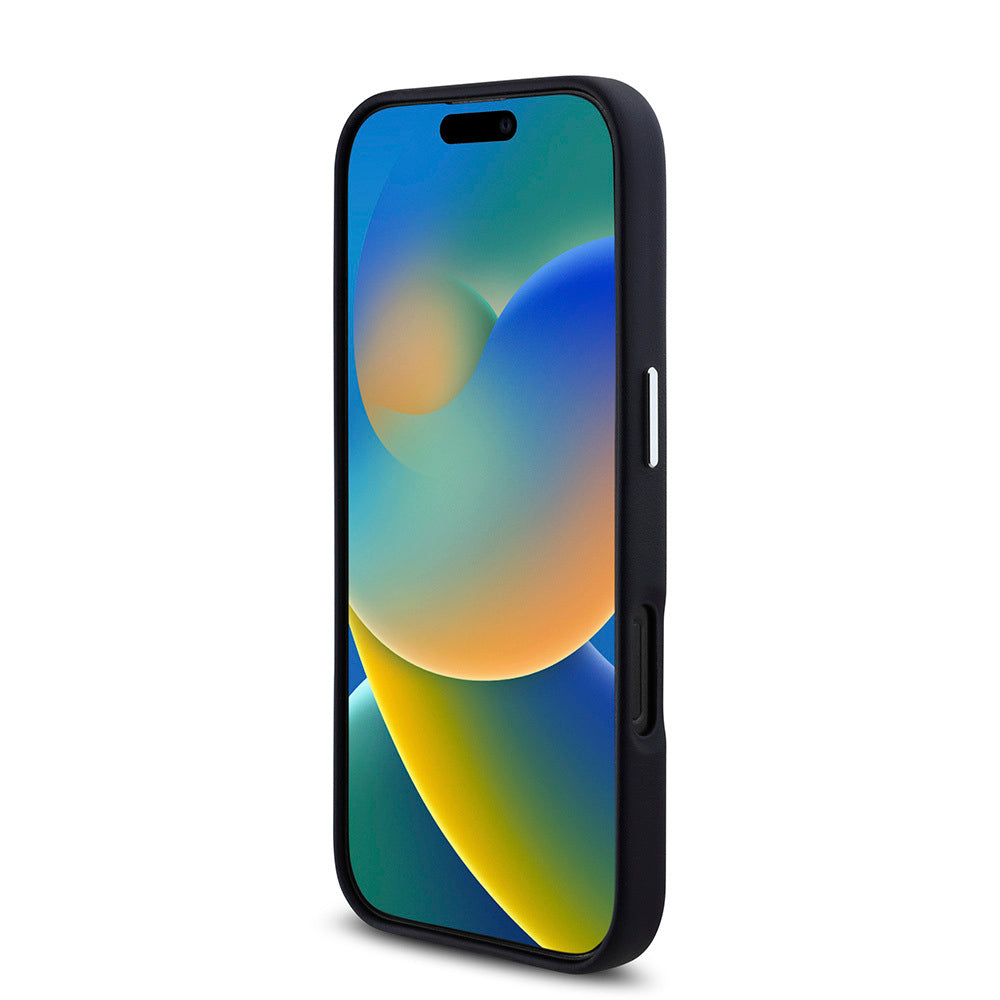 iPhone 16 Pro Kılıf BMW Orijinal Lisanslı M-safe Şarj Özellikli Metal Logolu Tam Kaplama Deri Kılıf