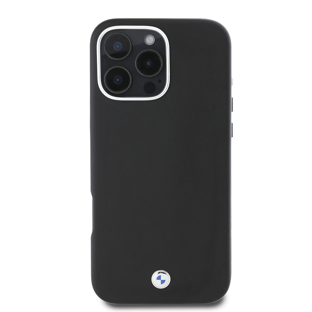 iPhone 16 Pro Kılıf BMW Orijinal Lisanslı M-safe Şarj Özellikli Metal Logolu Tam Kaplama Deri Kılıf