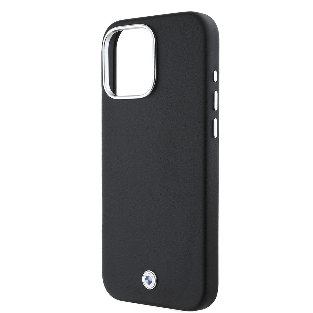 iPhone 16 Pro Kılıf BMW Orijinal Lisanslı M-safe Şarj Özellikli Metal Logolu Tam Kaplama Deri Kılıf