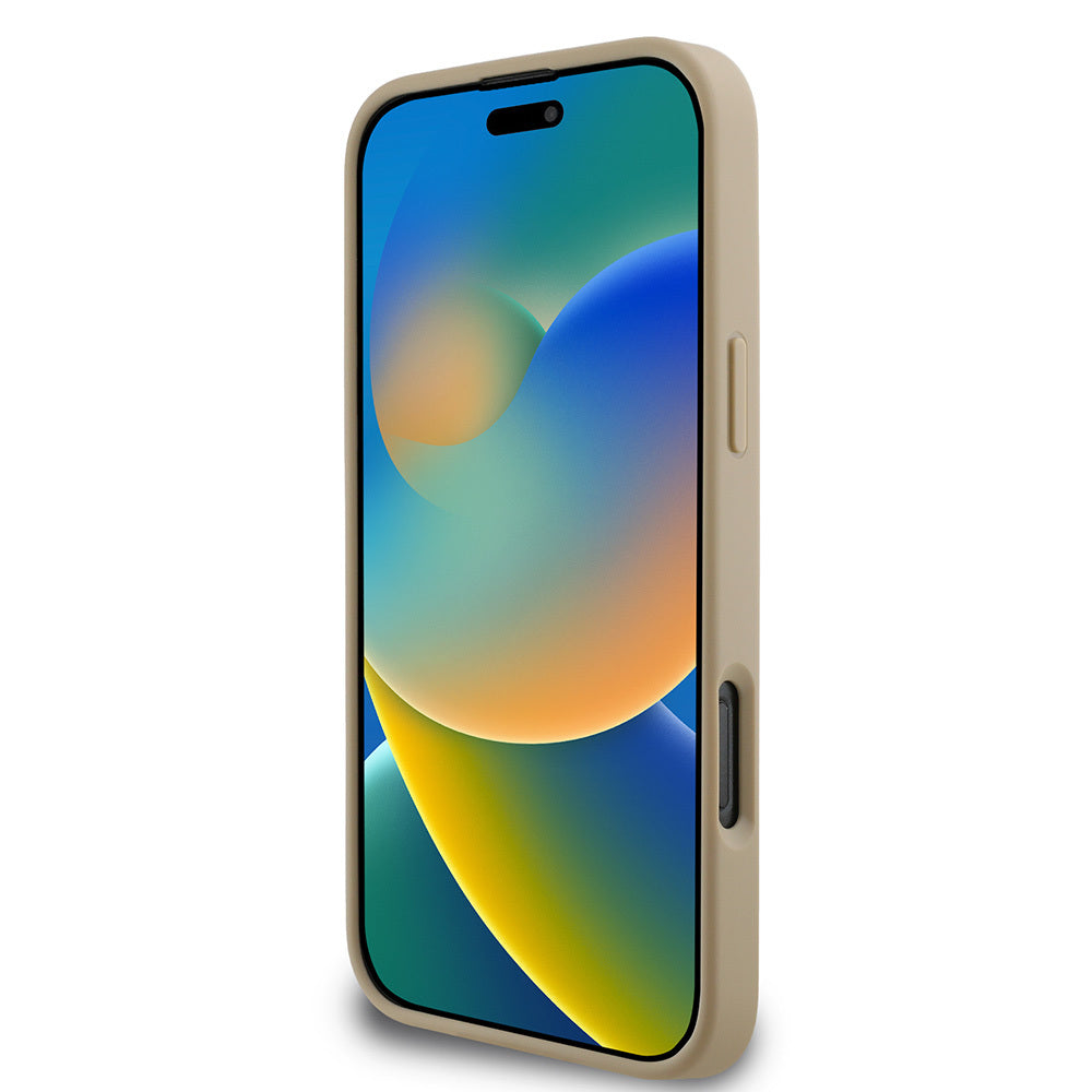 iPhone 16 Pro Kılıf DKNY Orijinal Lisanslı Kapitone Tasarımlı Metal Logolu Deri Kılıf