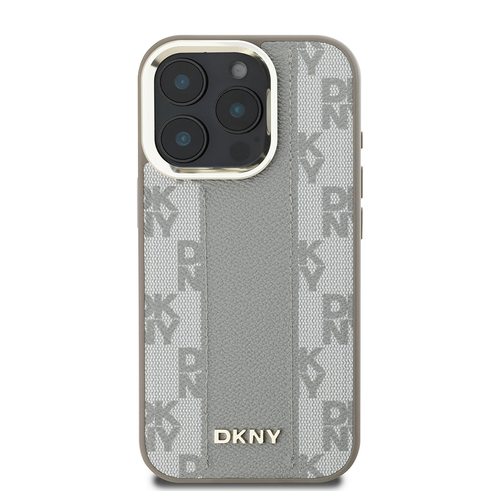 iPhone 16 Pro Kılıf DKNY Orijinal Lisanslı M-safe Şarj Özellikli 3D Yazılı Checkered Pattern Kılıf