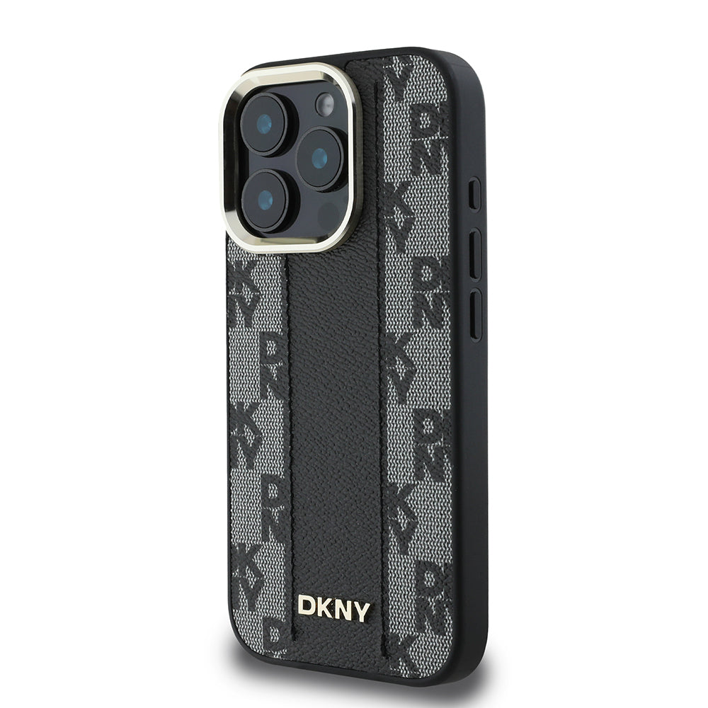 iPhone 16 Pro Kılıf DKNY Orijinal Lisanslı M-safe Şarj Özellikli 3D Yazılı Checkered Pattern Kılıf