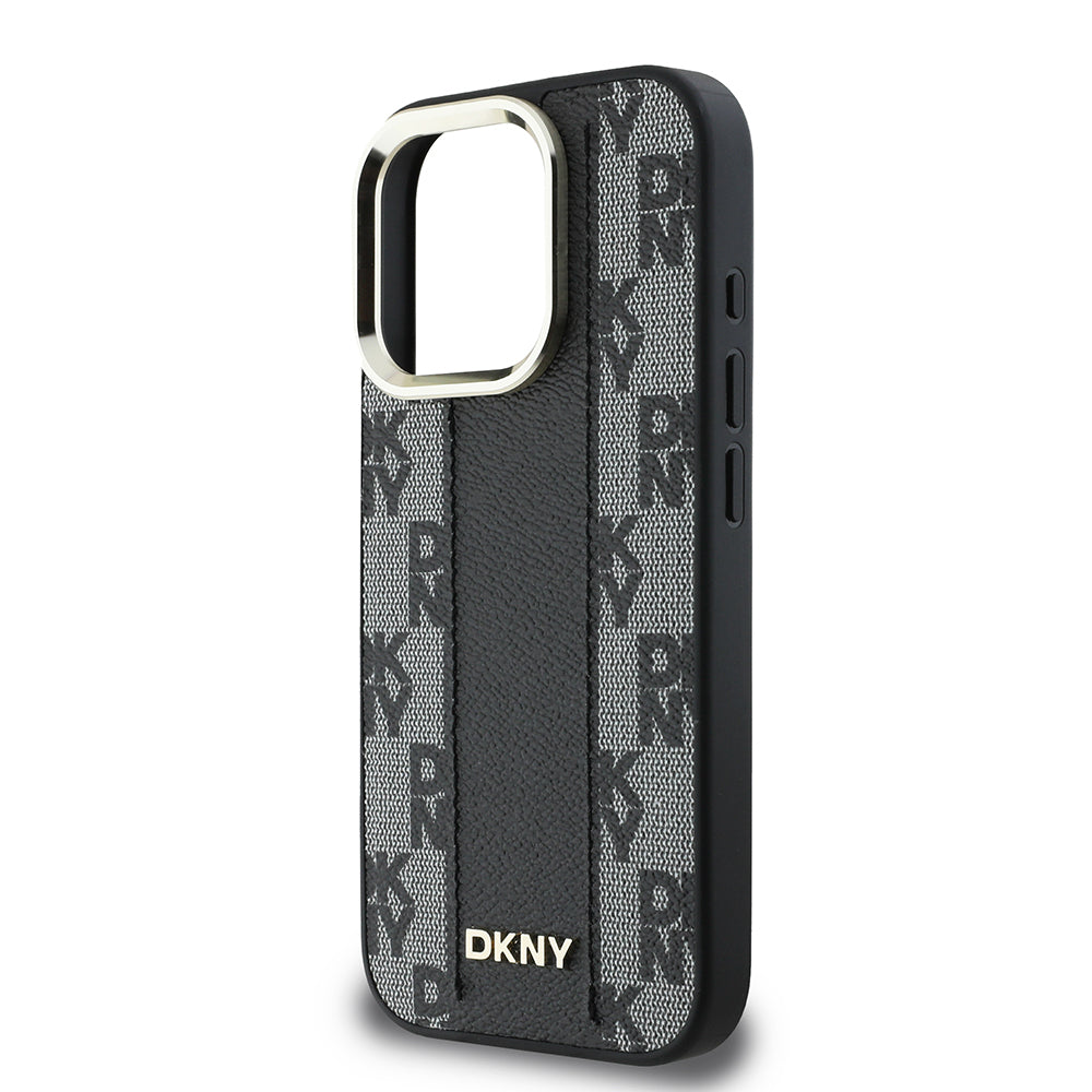 iPhone 16 Pro Kılıf DKNY Orijinal Lisanslı M-safe Şarj Özellikli 3D Yazılı Checkered Pattern Kılıf