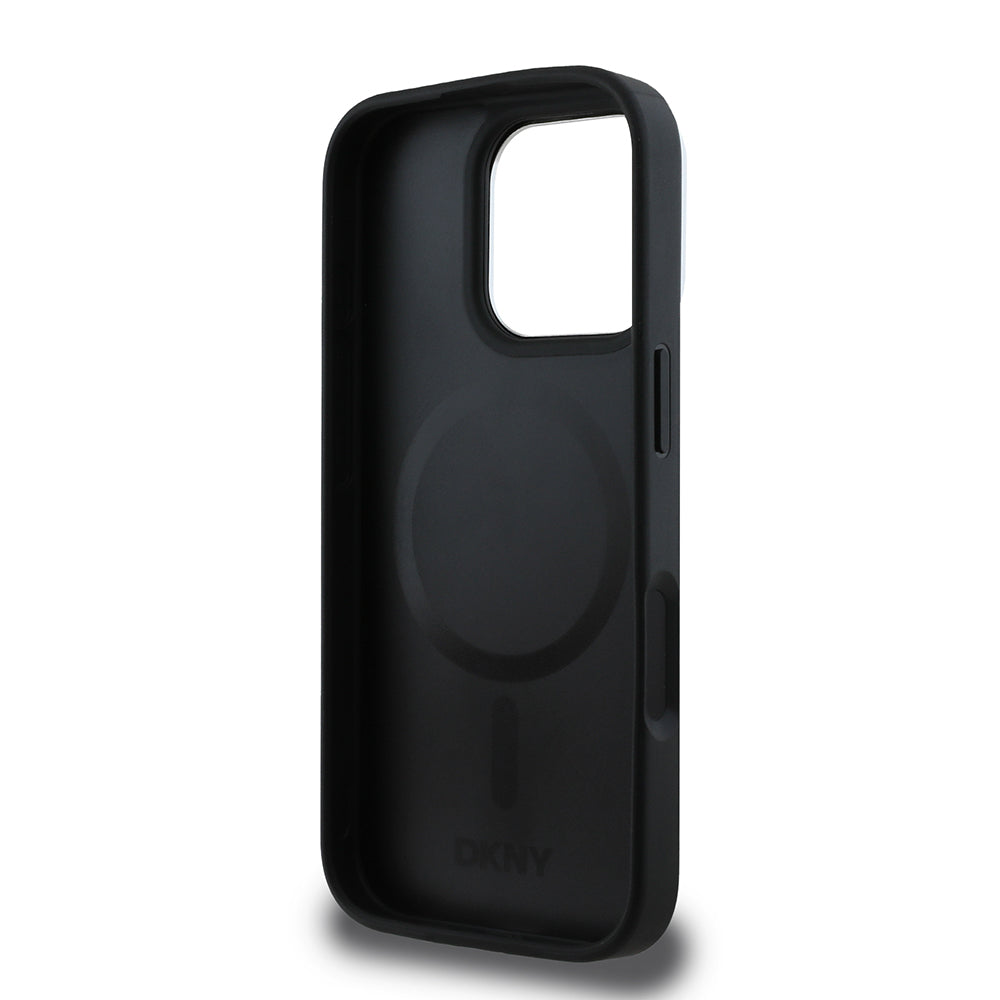 iPhone 16 Pro Kılıf DKNY Orijinal Lisanslı M-safe Şarj Özellikli 3D Yazılı Checkered Pattern Kılıf