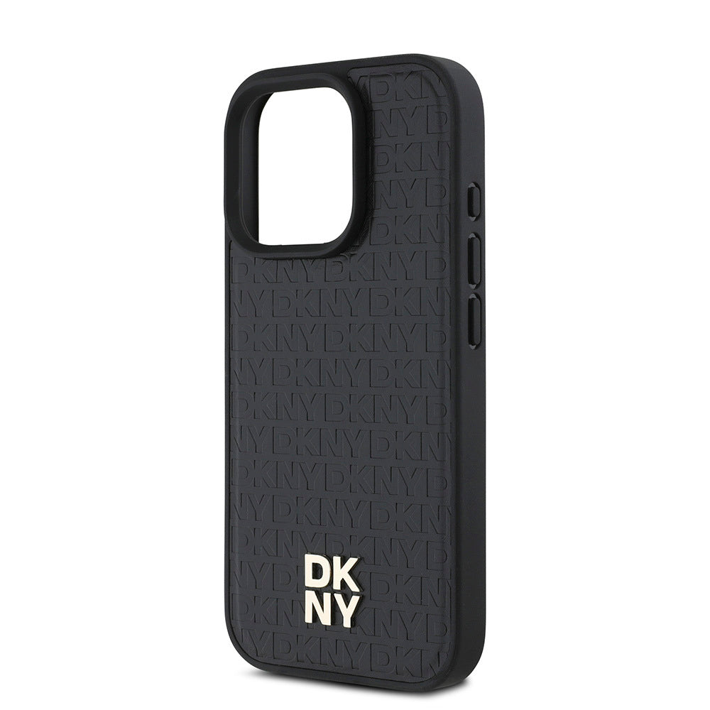 iPhone 16 Pro Kılıf DKNY Orijinal Lisanslı M-safe Şarj Özellikli 3D Yazılı Repeat Pattern Kılıf