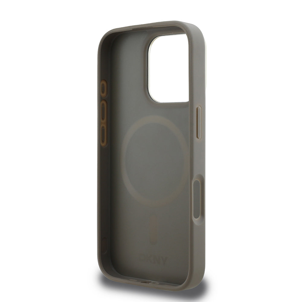 iPhone 16 Pro Kılıf DKNY Orjinal Lisanslı M-safe Şarj Özellikli 3D Yazılı Checkered Pattern Kılıf