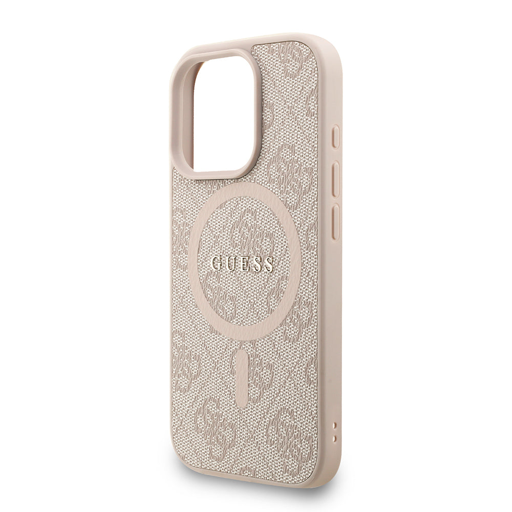 iPhone 16 Pro Kılıf Guess Orijinal Lisanslı M-safe Şarj Özellikli PU Deri Bilek Askı İpli Yazı Logolu Kılıf