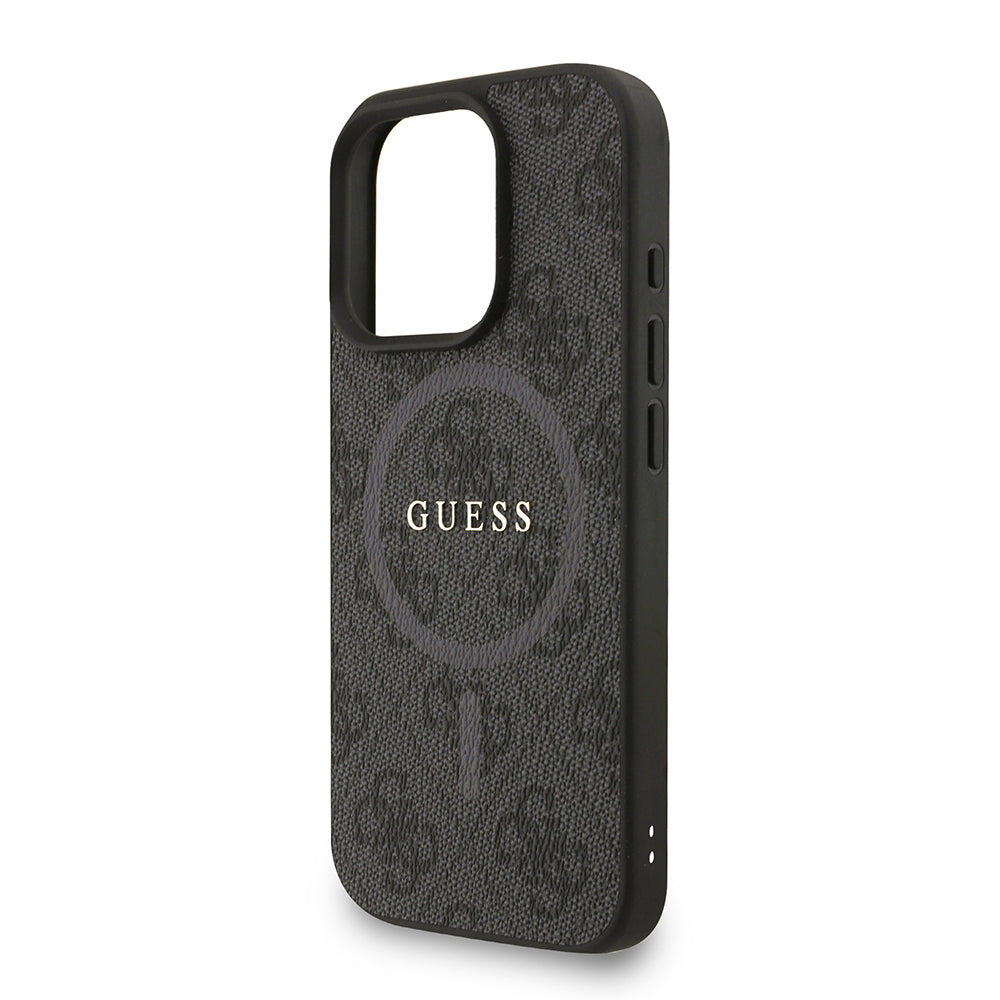 iPhone 16 Pro Kılıf Guess Orijinal Lisanslı M-safe Şarj Özellikli PU Deri Bilek Askı İpli Yazı Logolu Kılıf