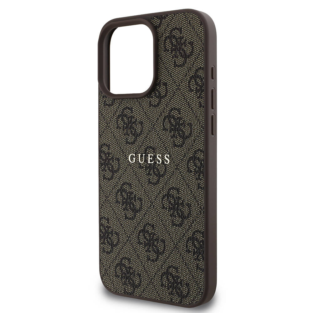 iPhone 16 Pro Kılıf Guess Orijinal Lisanslı M-safe Şarj Özellikli 4G Desenli Yazı Logolu Kılıf