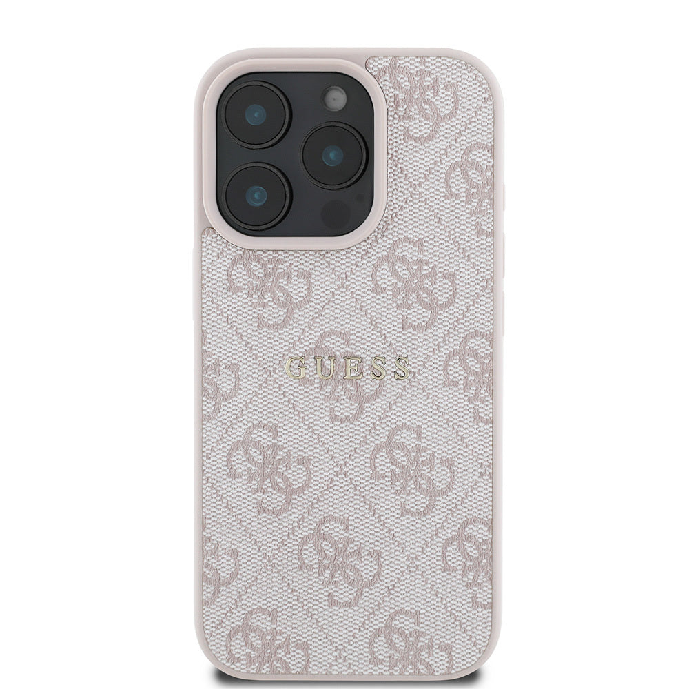 iPhone 16 Pro Kılıf Guess Orijinal Lisanslı M-safe Şarj Özellikli 4G Desenli Yazı Logolu Kılıf