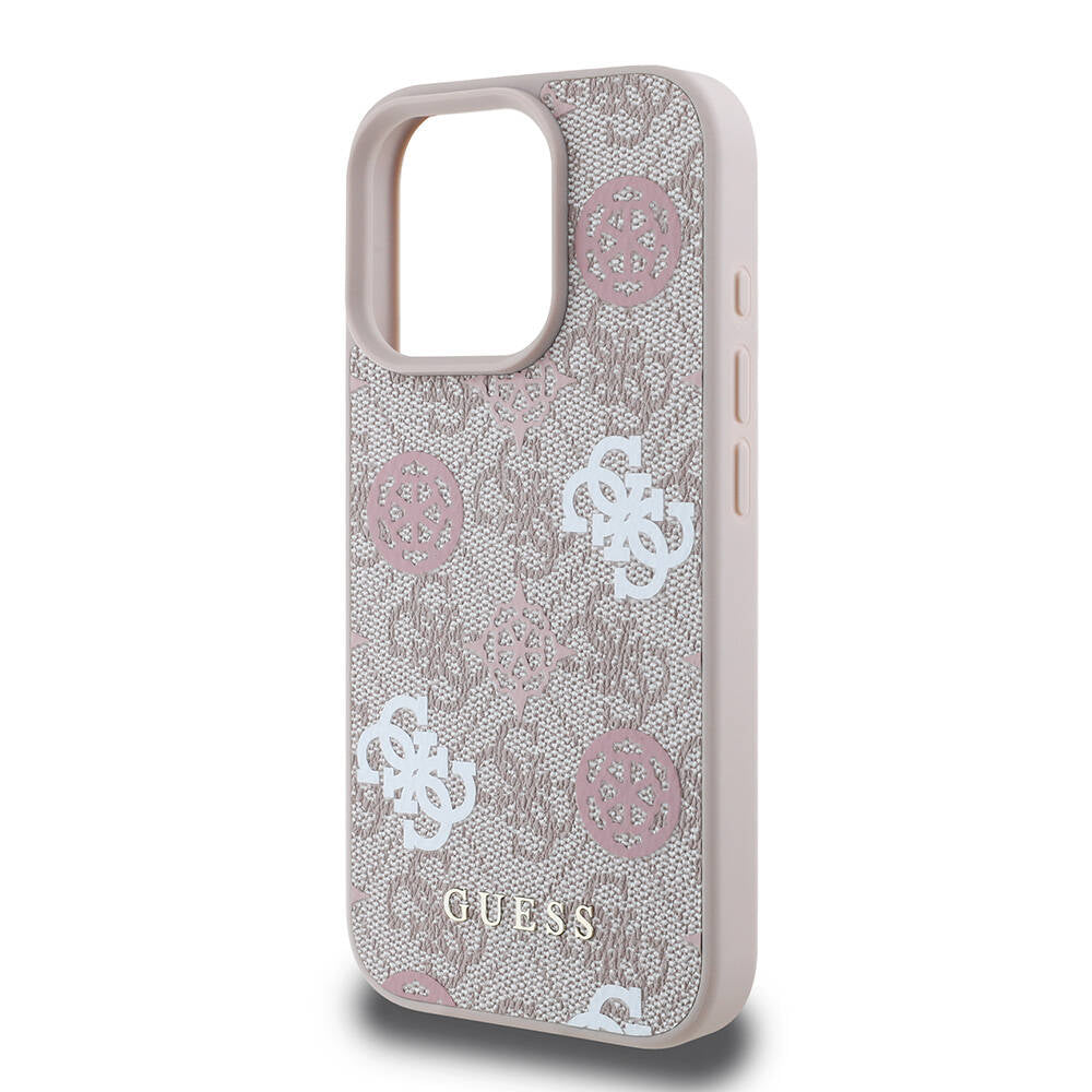 iPhone 16 Pro Kılıf Guess Orijinal Lisanslı M-safe Şarj Özellikli 4G Desenli Yazı Logolu Peony Kılıf