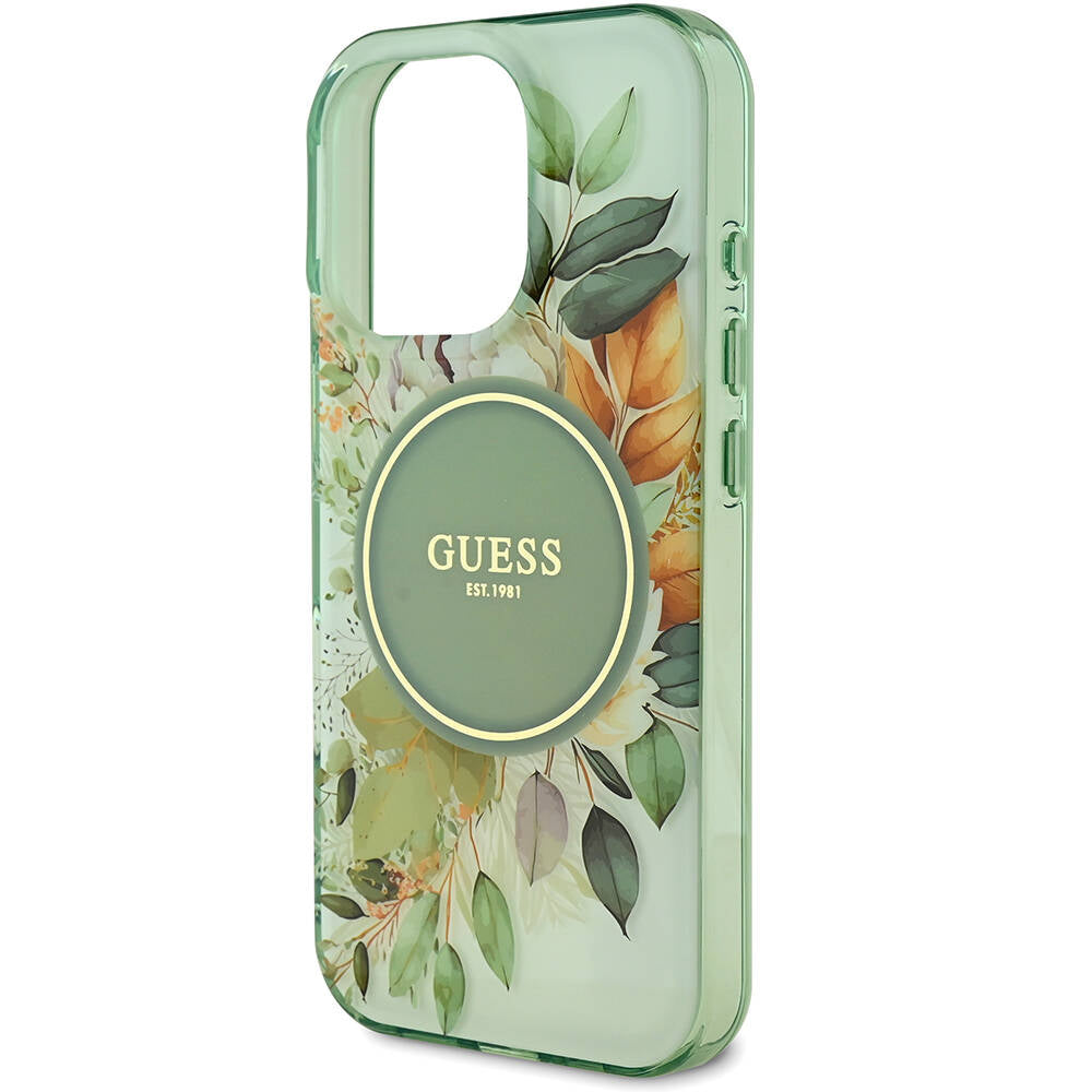iPhone 16 Pro Kılıf Guess Orijinal Lisanslı M-safe Şarj Özellikli Flower Tonal Circle Kılıf