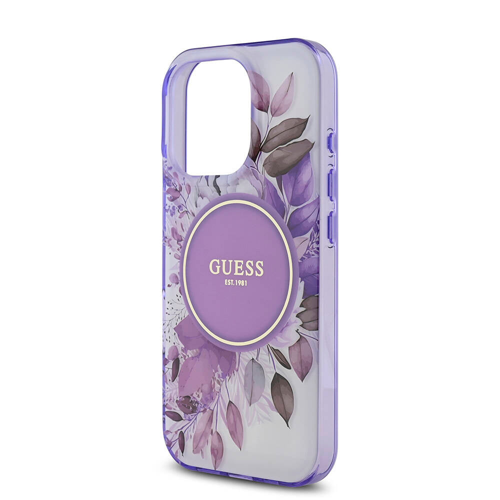 iPhone 16 Pro Kılıf Guess Orijinal Lisanslı M-safe Şarj Özellikli Flower Tonal Circle Kılıf