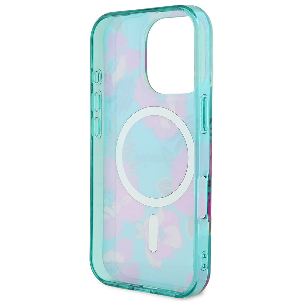 iPhone 16 Pro Kılıf Guess Orijinal Lisanslı M-safe Şarj Özellikli Flower Tone On Tone Ring Kılıf