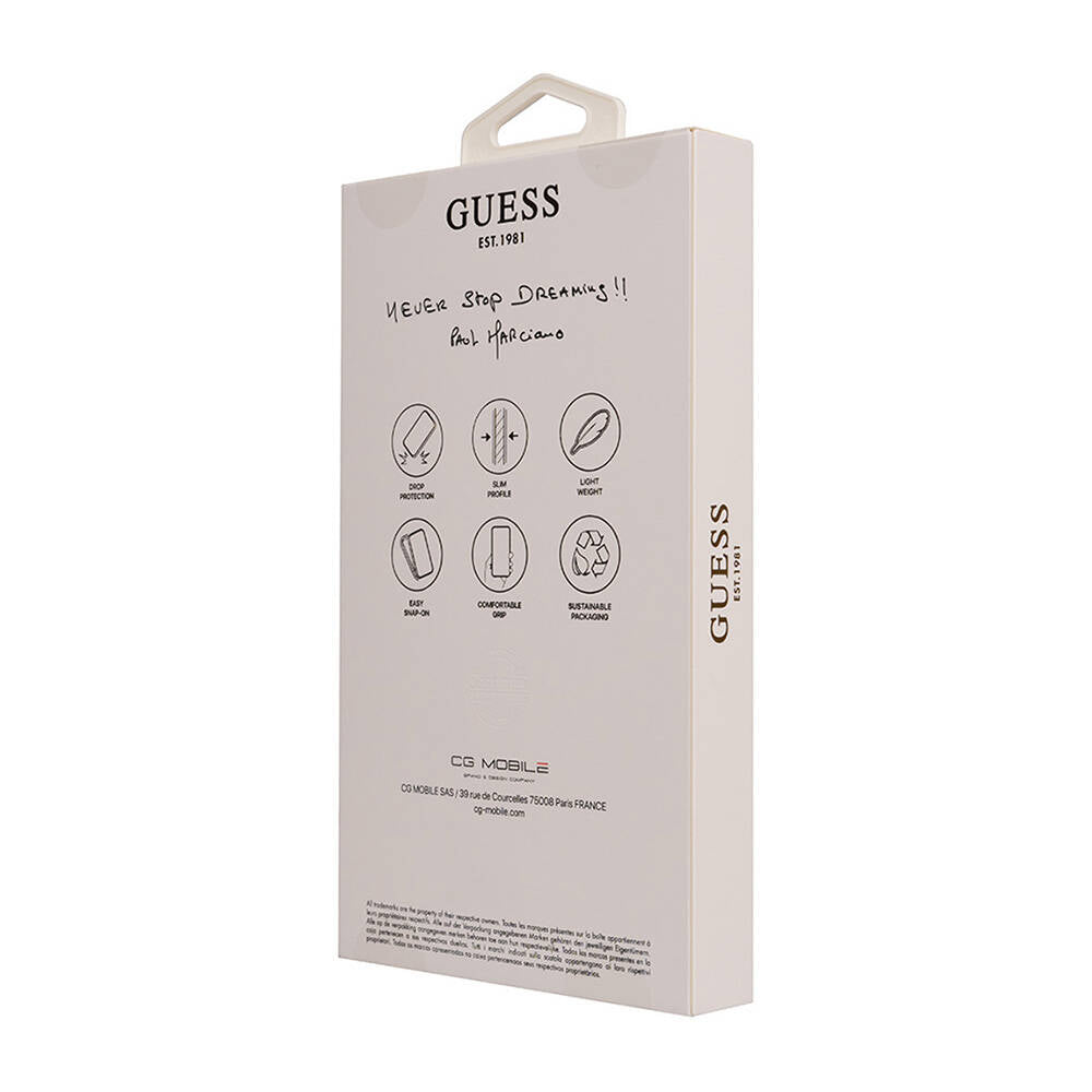 iPhone 16 Pro Kılıf Guess Orijinal Lisanslı M-safe Şarj Özellikli Grained Triangle Kılıf
