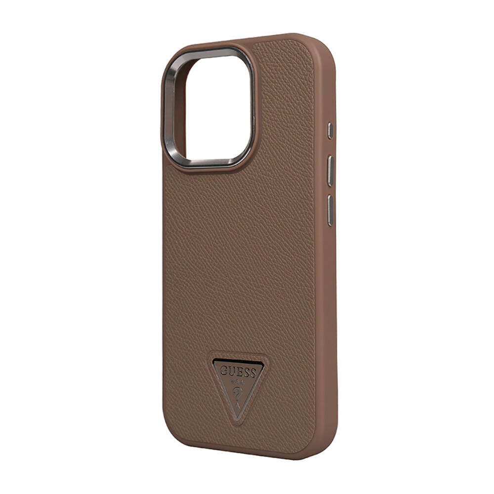 iPhone 16 Pro Kılıf Guess Orijinal Lisanslı M-safe Şarj Özellikli Grained Triangle Kılıf