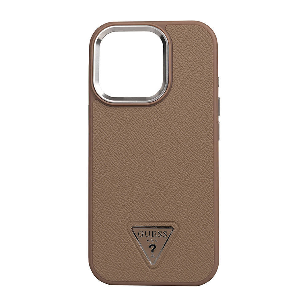 iPhone 16 Pro Kılıf Guess Orijinal Lisanslı M-safe Şarj Özellikli Grained Triangle Kılıf