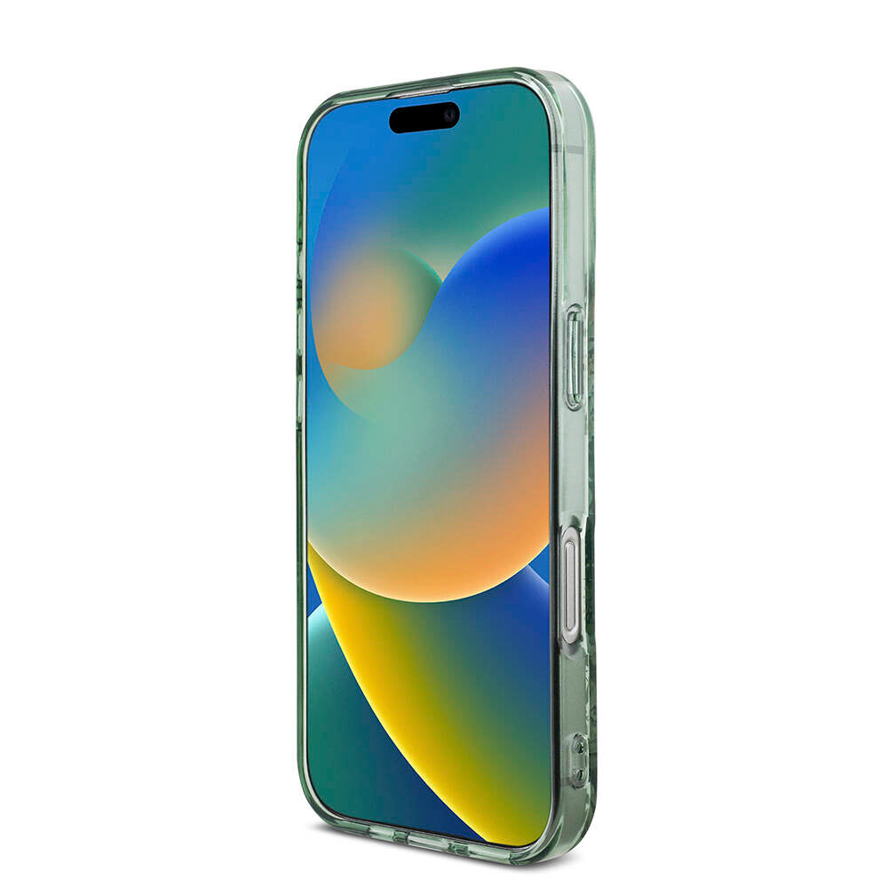 iPhone 16 Pro Kılıf Guess Orijinal Lisanslı M-safe Şarj Özellikli IML Baskılı Çiçek İnci Bileklikli Kılıf