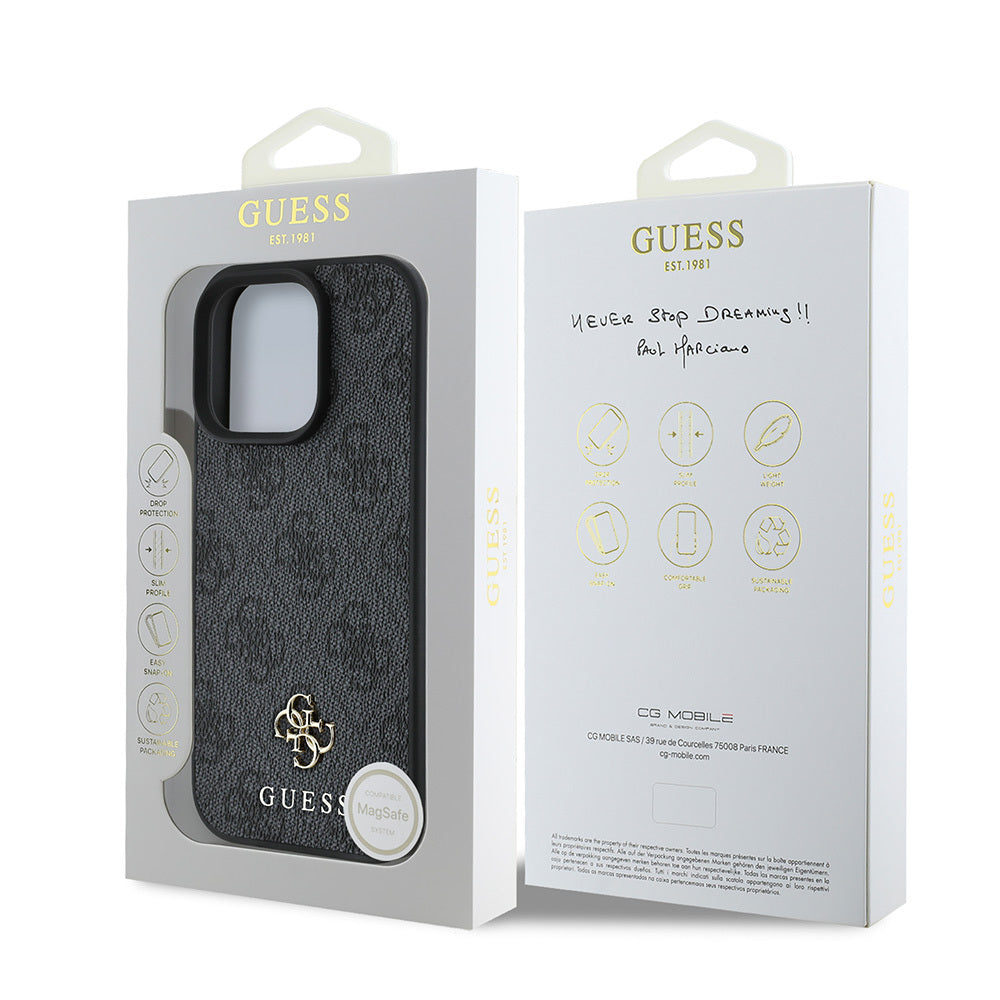 iPhone 16 Pro Kılıf Guess Orijinal Lisanslı M-safe Şarj Özellikli Small 4G Classic Kılıf