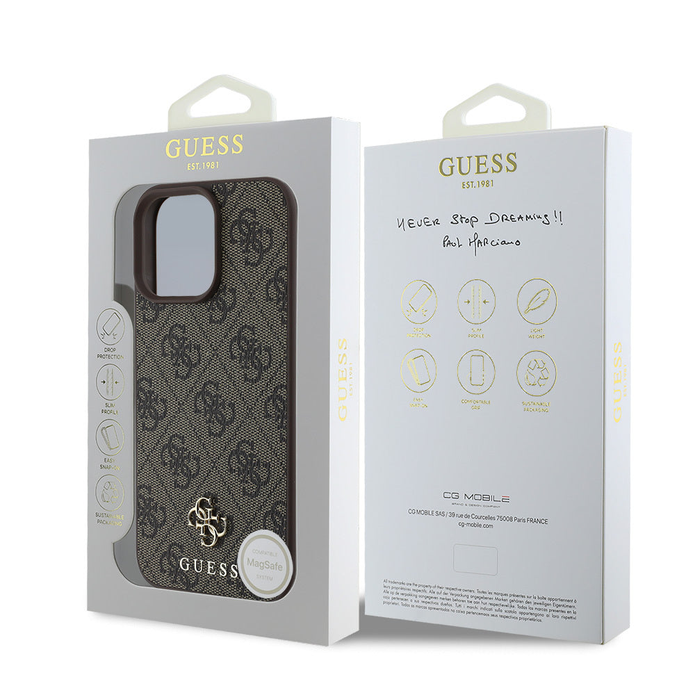 iPhone 16 Pro Kılıf Guess Orijinal Lisanslı M-safe Şarj Özellikli Small 4G Classic Kılıf