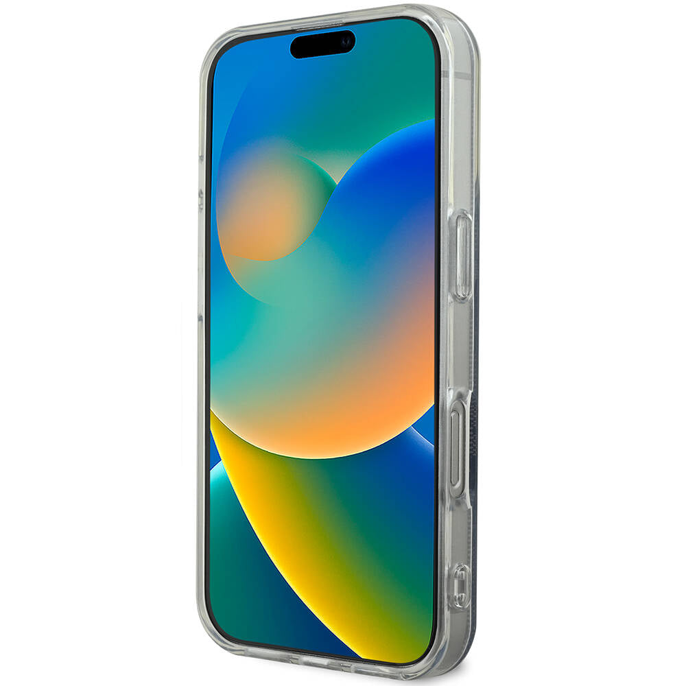 iPhone 16 Pro Kılıf Guess Orijinal Lisanslı M-safe Şarj Özellikli Yazı Logolu 4G Desenli Kılıf