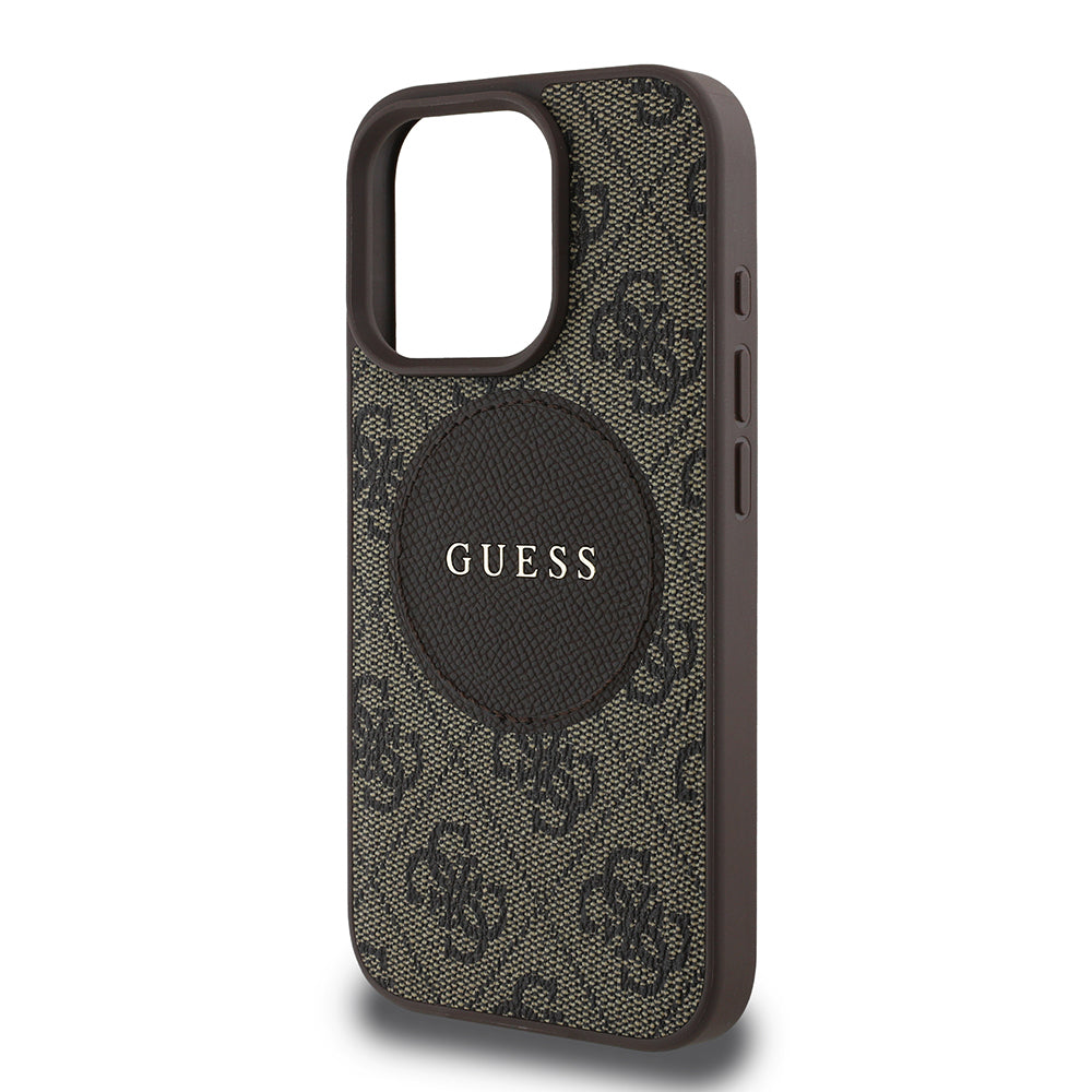iPhone 16 Pro Kılıf Guess Orijinal Lisanslı M-safe Şarj Özellikli Yazı Logolu Circle Classic Kılıf