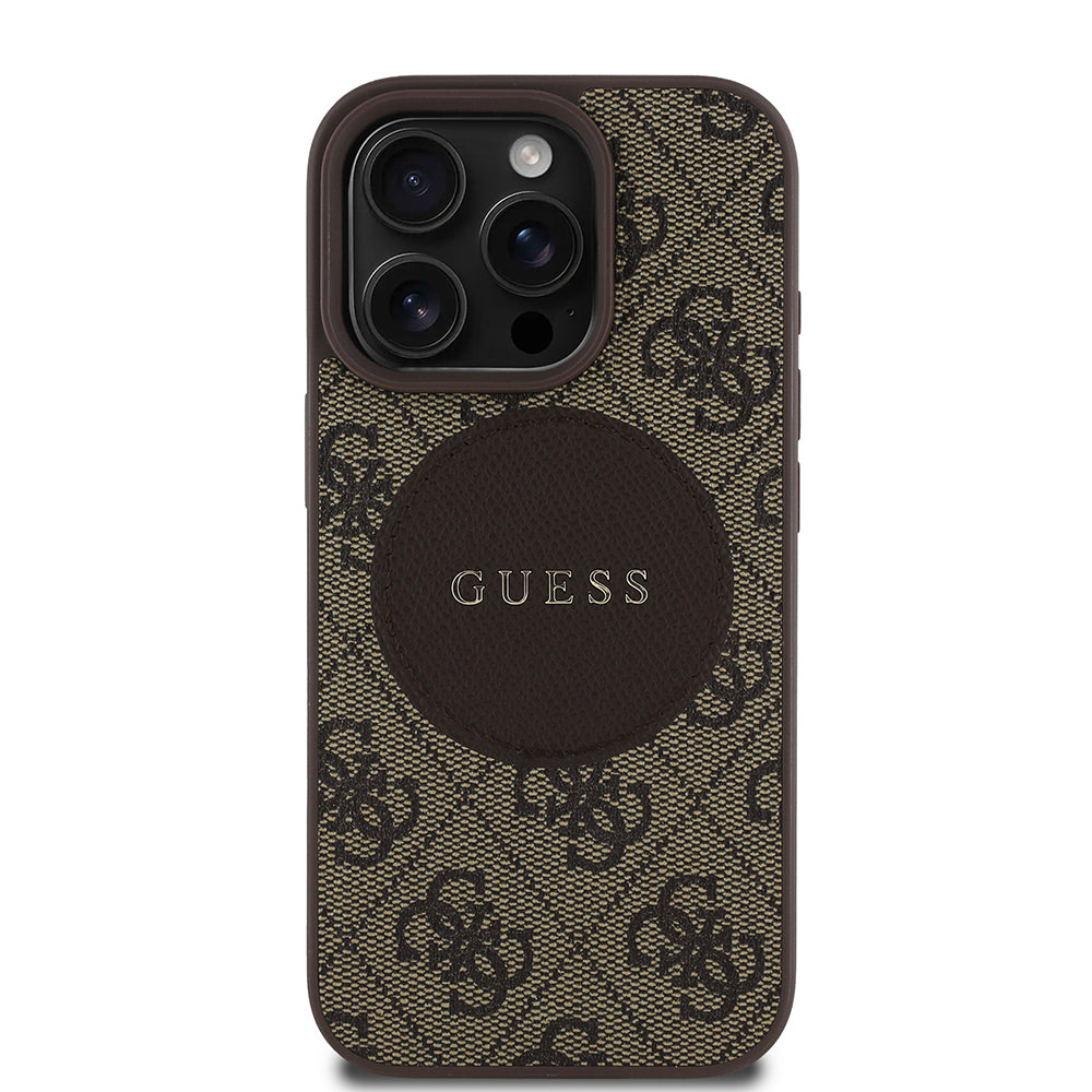 iPhone 16 Pro Kılıf Guess Orijinal Lisanslı M-safe Şarj Özellikli Yazı Logolu Circle Classic Kılıf