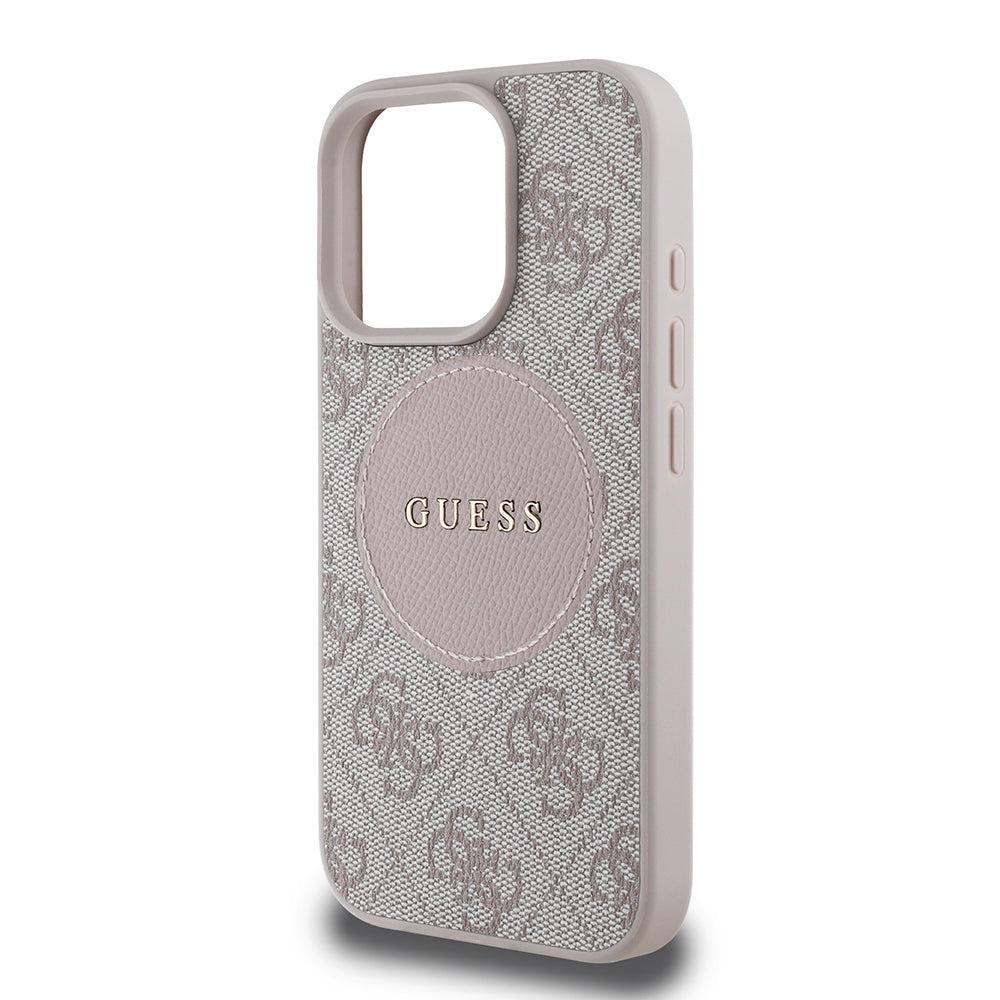 iPhone 16 Pro Kılıf Guess Orijinal Lisanslı M-safe Şarj Özellikli Yazı Logolu Circle Classic Kılıf