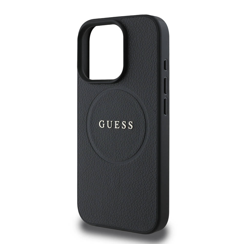 iPhone 16 Pro Kılıf Guess Orijinal Lisanslı M-safe Şarj Özellikli Yazı Logolu Grained Kılıf