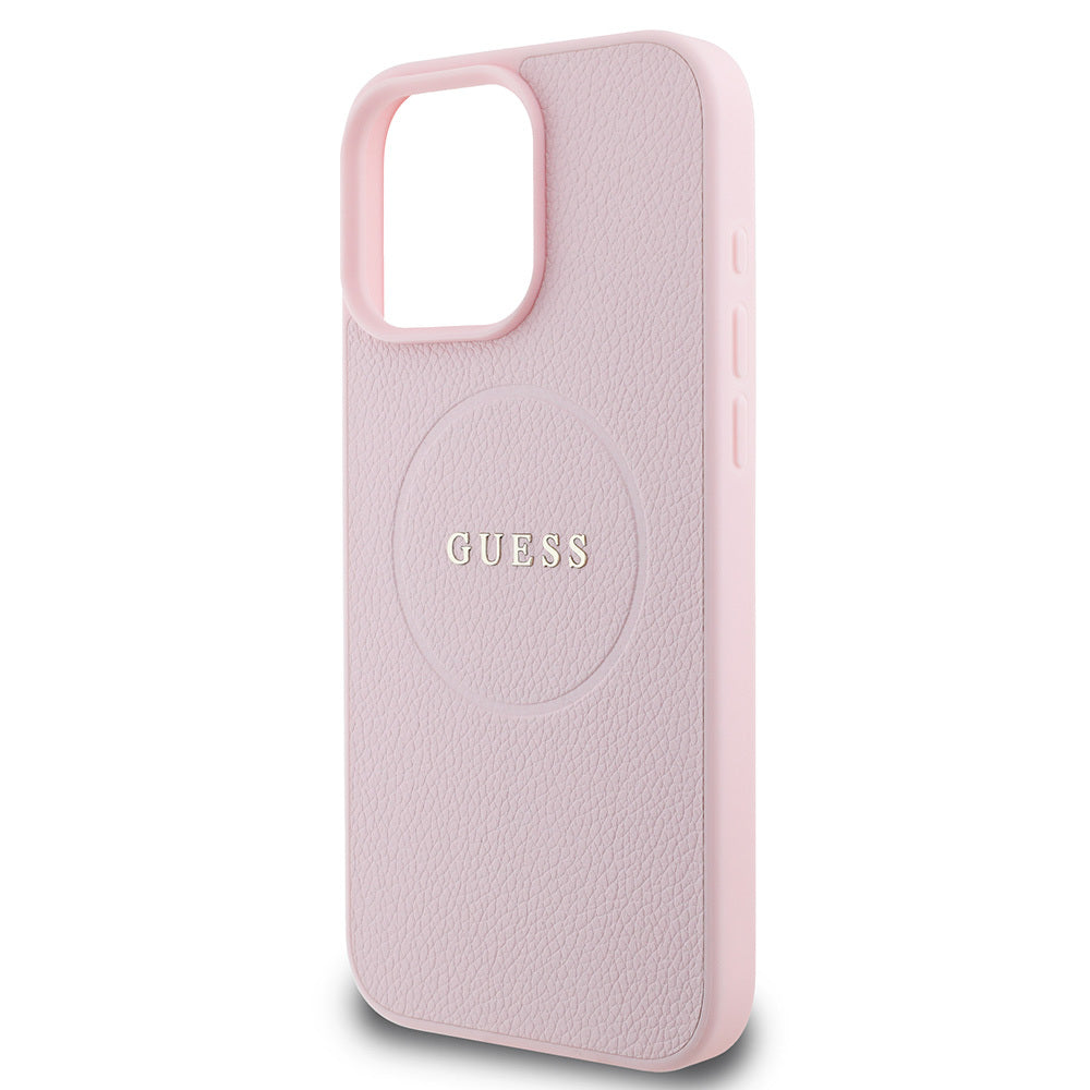 iPhone 16 Pro Kılıf Guess Orijinal Lisanslı M-safe Şarj Özellikli Yazı Logolu Grained Kılıf
