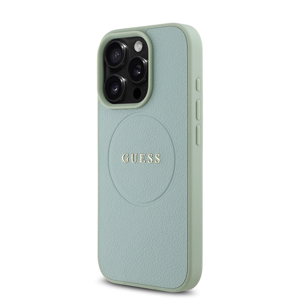 iPhone 16 Pro Kılıf Guess Orijinal Lisanslı M-safe Şarj Özellikli Yazı Logolu Grained Kılıf