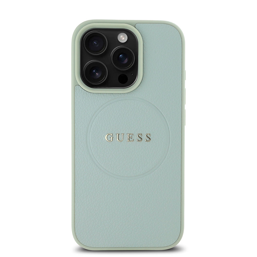 iPhone 16 Pro Kılıf Guess Orijinal Lisanslı M-safe Şarj Özellikli Yazı Logolu Grained Kılıf