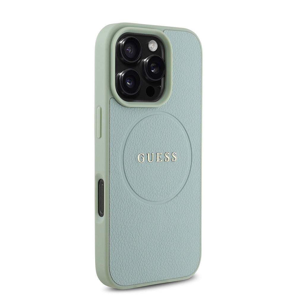 iPhone 16 Pro Kılıf Guess Orijinal Lisanslı M-safe Şarj Özellikli Yazı Logolu Grained Kılıf